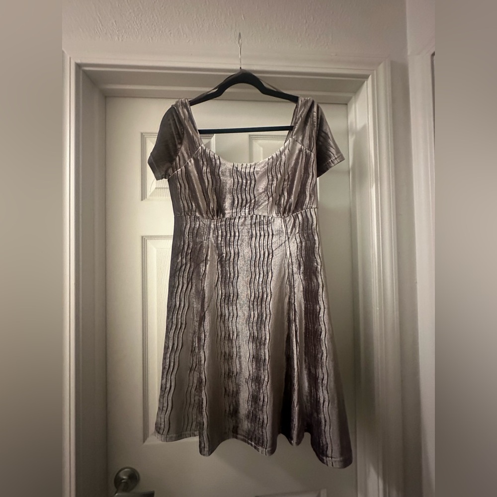 Love Riche- Short Sleeve Velvet Mini Dress